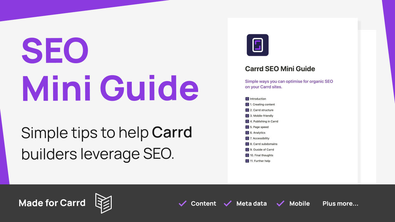 SEO guide for Carrd